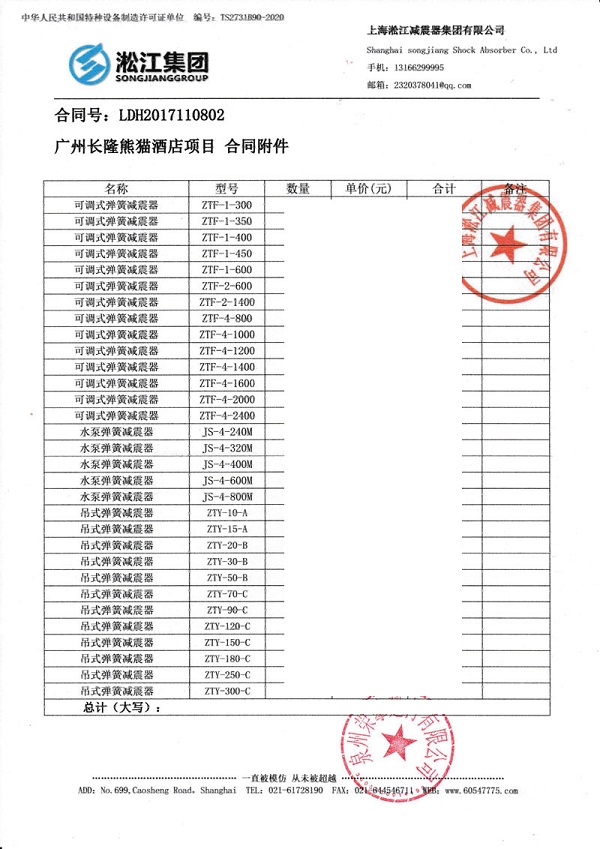 广州长隆熊猫酒店项目弹簧减震器案例